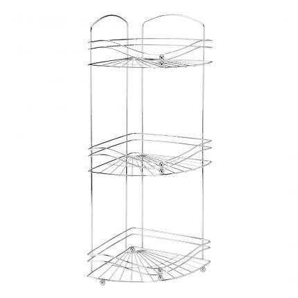 Marvexa bathroom corner shelf gray metal 3 tier