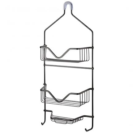 Marvexa Bath Bliss Chrome Steel Triple-Shelf Freestanding Shower Organizer